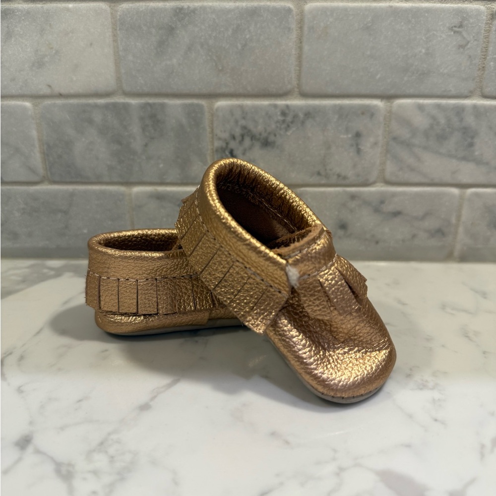 heyfolks Rose Gold Kids Moccasins